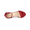 thumbnail image 4 of BLISSFUL STEP Women's Shoes Ankle Strap Block Heel Buckle Open Toe Sandals Red 9, 4 of 8