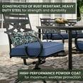 thumbnail image 5 of Hanover Montclair 9-Piece All-Weather Outdoor Patio Dining Set, 8 Swivel Rocker Chairs with Comfortable Seat and Lumbar Cushions, 84"x42" Stamped Rectangle Table, MCLRDN9PCSW8-NVY, 5 of 14
