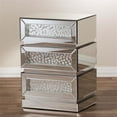thumbnail image 6 of Hawthorne Collection MDF Silver Nightstand Rectangular Mirrored 26.18" Assembled, 6 of 7