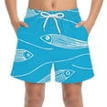thumbnail image 2 of Virmaxy Hawaiian Print Quick Dry Beach Shorts Lightweight Elastic Waist Swim Trunks with Pockets for Outdoor Beach Pool Surfing, for 4-15Y, 2 of 7