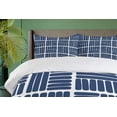 thumbnail image 4 of Ambesonne Navy Blue Duvet Cover Set, Stripes in Squares, 2-Calking, Night Blue and White, 4 of 7