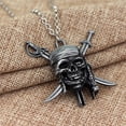 thumbnail image 4 of PikaLF Viking Pirate Skull Necklace for Men, Gothic Skull Head Pendant Necklace with 19.7” Chain, Crossed Swords Necklace, Punk Skull Jewelry Charm Gift for Men, 4 of 4