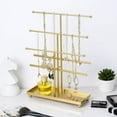 thumbnail image 4 of 5-Tier Gold Tabletop Metal Jewelry Necklace, Bracelet, Earring, Organizer with Ring Tray, 4 of 7