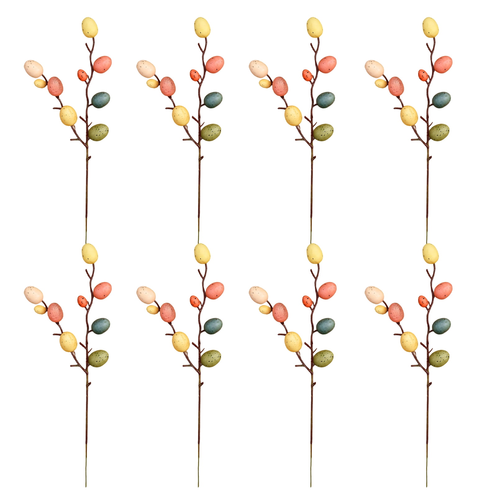 Easter Egg Picks 8 Pack Artificial Egg Stems Colorful Easter Egg Decorations for Home Decor Centerpiece Flower Arrangement-13in