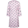 thumbnail image 5 of SofiePJ, Women's, Ultra Soft Warm Poly Suede Stretchy Printed 3 PC Belted Lace Hem Robe Set w/ Chemise & Shorts, Light Pink, M, 5 of 7