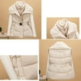 thumbnail image 5 of Lenago Puffer Vest for Women Thin Down Stand Collar Sleeveless Slim Light Pocket Zipper Down (Beige 2XL), 5 of 9