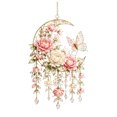 thumbnail image 2 of Filigree Acrylic Crystal Suncatcher Wind Chime Hanging Ornament, Pink Lightweight Wall Door Decor For Garden Living Bedroom, 2 of 4