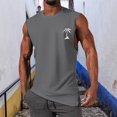 thumbnail image 2 of HCNTES Men’s Workout T-Shirt Muscle Shirt Tank Top Summer Sleeveless Tee Cool Sportswear Running Vest(Gray,S), 2 of 4