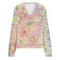 thumbnail image 4 of Cárdigan informal para mujer, chaqueta con botones estampados, abrigo de moda, blusa de poliéster para mujer, 4 of 5