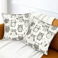 thumbnail image 5 of Owls, Taupe Throw Pillow Covers 16"X16" Set Of 2 Home Decor Sofa Rustic For Living Room Bedroom Bed Cushion Outdoor, 5 of 5