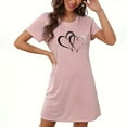 thumbnail image 2 of biudgviw Valentines Day Women's Nightgown Short Sleeve Nightshirts Heart Print Casual Crewneck Sleep Dress Loose Lightweight Sleepwear, 2 of 3