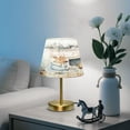 thumbnail image 6 of Modern Minimalist Cone Desk Lamp Antique Bronze Base & Linen Shade Bedside Table Lamp for Bedroom Living Room, Office, Dorm Moose and Deer Small, 6 of 8