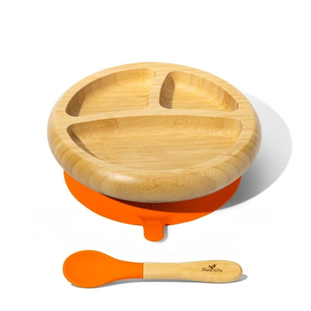 Baby Divided Plate   Spoon | Bamboo & Silicone