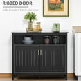 thumbnail image 6 of HOMCOM Kitchen Sideboard, Buffet Cabinet with 2 Doors and Adjustable Shelves for Entryway Living Room, Black, 6 of 9
