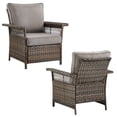 thumbnail image 6 of POCASSY Patio Wicker Chairs Accent Chairs with Cushions - Set of 2, Gray, 6 of 10