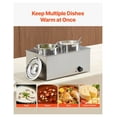 thumbnail image 2 of Commercial Soup Warmer Station - 2x6.34Qt Pots - Electric Food Warmer for Buffet - Adjustable Temp 86-185°F - Stainless Steel, 2 of 9