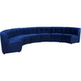 thumbnail image 3 of Meridian Furniture Limitless Navy Velvet Modular 7 Piece Sectional, 3 of 7