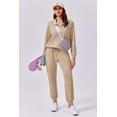 thumbnail image 5 of Pinspark 2 Piece Outfits for Women Long Sleeve Tracksuit Lounge Sets Travel Outfits Half Zip Sweatshirt Sweatpants Matching Set, 5 of 6