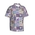 thumbnail image 3 of Xecao Lavender Flowers print Hawaiian shirt - a stylish short-sleeve button-down for men, perfect for casual beach and tropical outings., 3 of 9