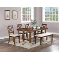 thumbnail image 3 of Xukmct Solid Wood Frame Upholstered Cushion Dining Bench for Home, Bedroom, Dining Room, Brown, 3 of 7