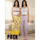 thumbnail image 5 of Set De 2 Conjunto Pijama Mujer Blusa Y Pantalón Dama Piyama Unitalla Pyjama, 5 of 9