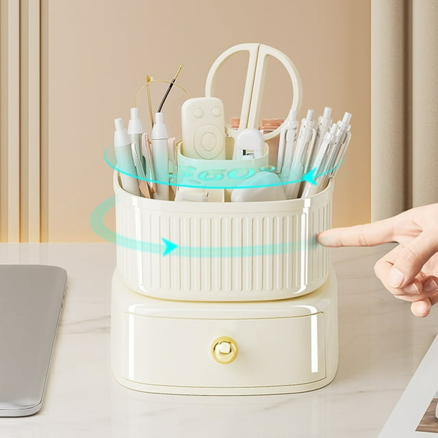 Dvkptbk Storage Boxes Makeup Organizer, Makeup Brush, Makeup Organizer for Vanity, 360° Rotating Makeup Brush, Large Capacity Makeup Brush, for Vanity, Desktop, Kitchen Utensils & Gadgets