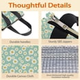 thumbnail image 4 of Daisy Pioneer Flower Green Pattern Insulated Lunch Bag for Women Men, Large Portable Soft Cooler Tote, Thermal Food Storage Bag with Pearl Cotton, 8.66L, 8.75"x5.75"x9.5", 4 of 6