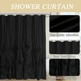 thumbnail image 6 of HIG Boho Ruffled Shower Curtain - Oversized Floral Print, Heavy Fabric with Elegant Draping for Bathroom, 72"x72", Black, 6 of 8