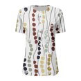 thumbnail image 4 of KDFJPTH T Shirts For Women Trendy Dressy Casual Tops Short Sleeve Summer Trendy Printed Tee Shirt Button Neckline Ladies Blouses Tshirts, 4 of 5