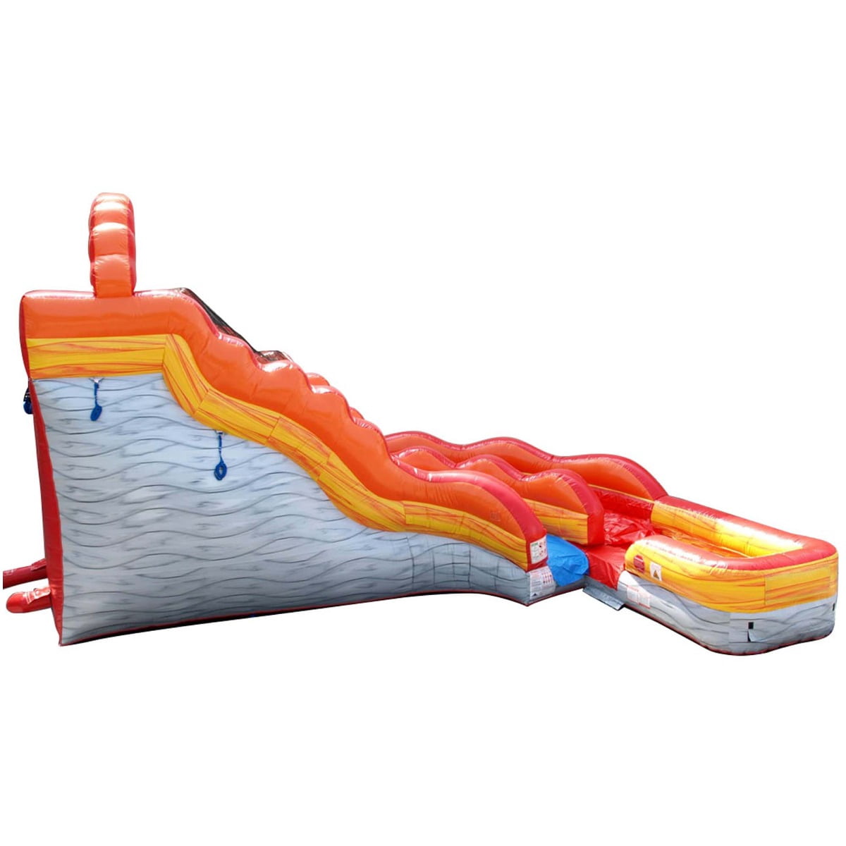TentandTable Commerical Inflatable Water Slide, Fire Marble Wave Curved with Blower, 17 ft