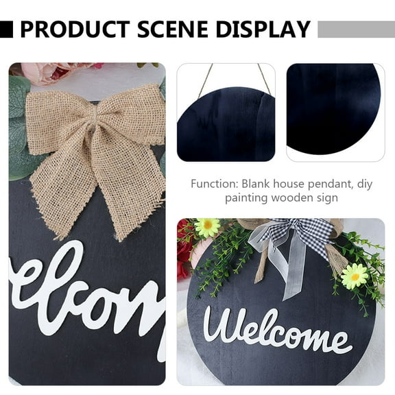 Dytern DIY 2pcs Blank Wood Door Sign Pendants Hanging DIY Wood Sign for Festival Decoration