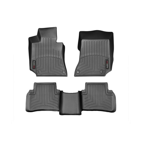 WeatherTech Custom Fit FloorLiners compatible with Mercedes E 63 AMG S, E 63 AMG, E-Class, AMG E 63 S - 1st & 2nd Row, Black