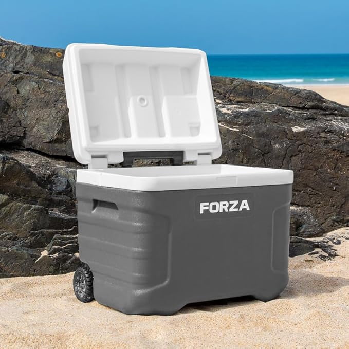 FORZA IceGuard Wheeled Cooler Box | Portable Ice Chest with Handle & Wheels – Keeps Contents Cold for 72 Hours – Ideal for Beach, BBQ, or Team Sports [20L 41L 47L 98L]