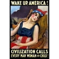 thumbnail image 2 of Vintage World War One poster of Lady Liberty sleeping in a chair Poster Print, 2 of 2