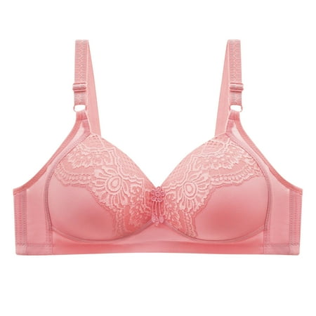 LMKIHUSA Bras for Women Plus Size Bra Push Up Full Coverage Comfortable Bralette Breathable No Underwire Everyday Bras 2024 Pink 50