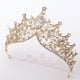 thumbnail image 4 of Corona de novia de cristal, delicada corona para el cabello, accesorio creativo para el cabello, tiara de moda para fotos para mujer y niña (dorada), 4 of 7