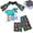 Black, variant on Boys Two Piece Rash Guard Swimsuits Kids Short Sleeve Swimwear Sets Bathing Suit with Sun Hat for 2-6 Years