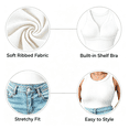 thumbnail image 6 of Paemity Tank Tops, Built in Bra Tank Tops for Women Camisoles for Women for Under Clothes Racerback Fitted Tank Tops White, 6 of 7