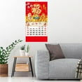 thumbnail image 4 of 2026 Wall Calendar with Auspicious Pattern, Writable Paper, Large Size for Home Office, Red Decorative Design, 4 of 8