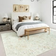 thumbnail image 3 of Balacho Floral Pattern Oriental Boho Faux Wool Area Rug, 4' x 6', Beige, 3 of 8