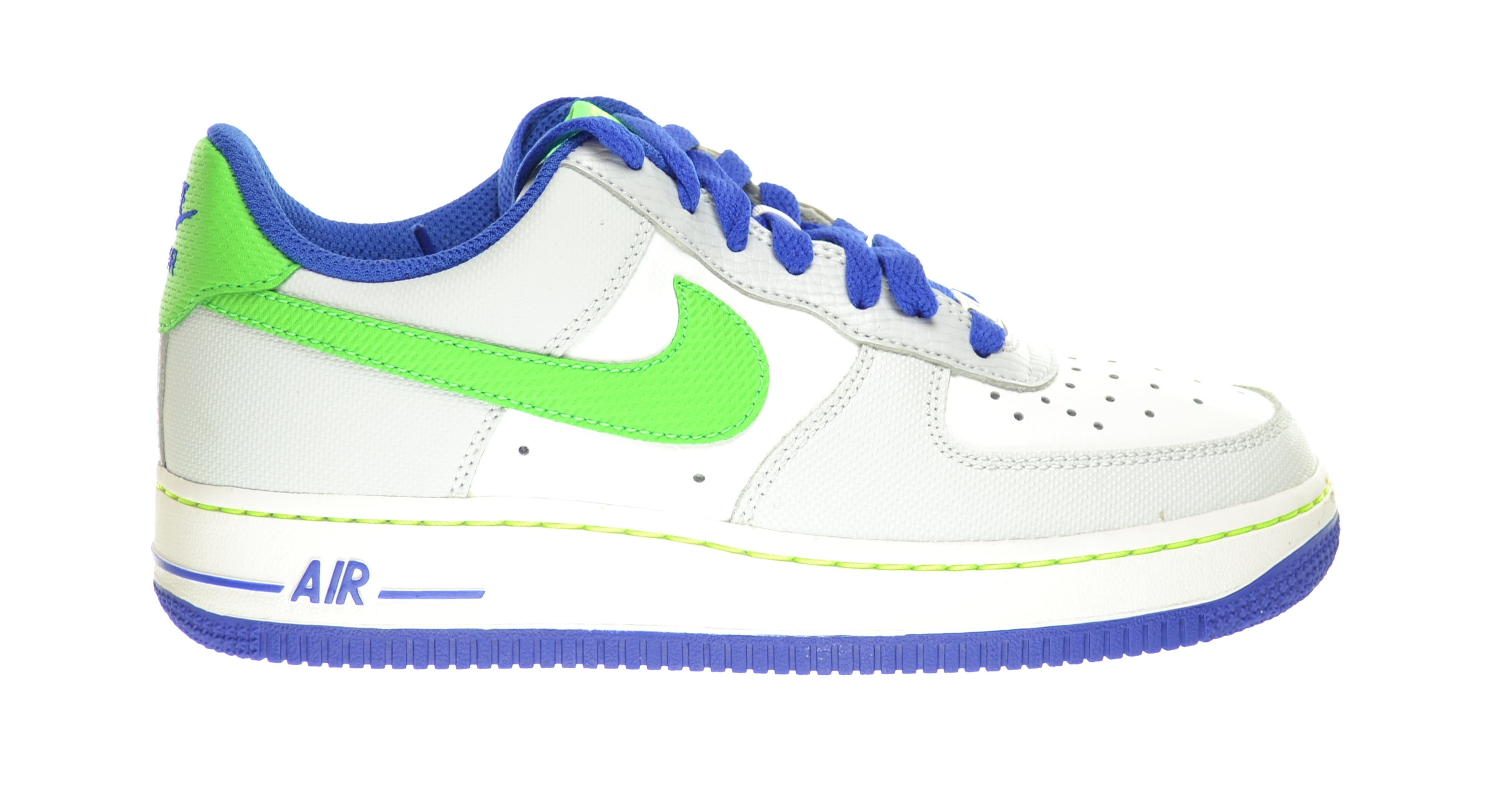 Nike - Nike Air Force 1 (GS) Big Kids Sneakers Pure Platinum/Green-Hyper Blue-Violet 314192-097