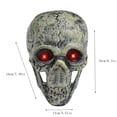 thumbnail image 3 of Glowing Red Eyes Skull Decor Resin Realistic Head Bone Model Human Skeleton Statue Spooky LED Ornament for Halloween Party Home Desktop Indoor, 3 of 9