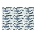 thumbnail image 1 of Narwhal Cutting Board, Watercolor Narwhals Orcas and Blue Whales with Anchors Arctic Fauna, Decorative Tempered Glass Cutting and Serving Board, Large Size, Blue Grey Dark Blue, by Ambesonne, 1 of 1