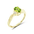 thumbnail image 3 of JewelersClub Peridot Ring Birthstone Jewelry–0.80 Carat Peridot 14K Gold Plated Silver Ring Jewelry with White Diamond Accent–Gemstone Rings with Hypoallergenic 14K Gold Plated Silver, 3 of 4