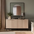thumbnail image 1 of Corliving Lysander Fluted Engineered Wood 4 Door Sideboard with 4 Shelves, Light Brown, 1 of 12