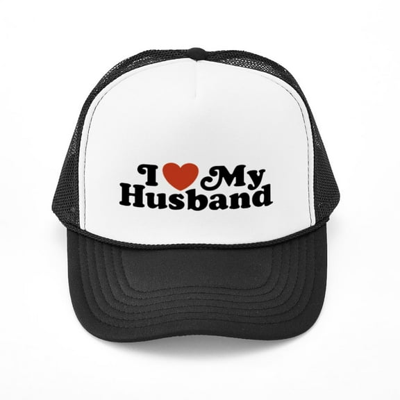 CafePress - I Love My Husband - Adjustable Unisex Printed Trucker Hat with Mesh Back