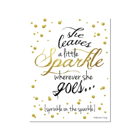 She Leaves Adorable Gold, Black and White