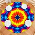 thumbnail image 2 of Colorful Tie Dye Star Pattern Round Fitted Tablecloth with Elastic Edge,Dining Table Cover Waterproof,Outdoor Round Tablecloth for Camping,Dining,Indoor and Outdoor, 2 of 7
