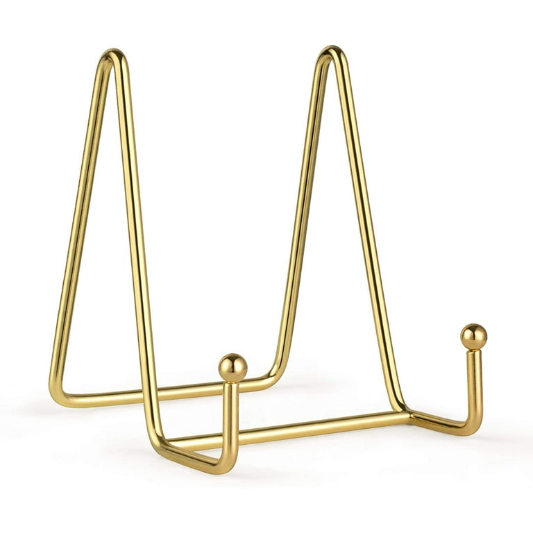 Plate Holder Easel Display Stand - 3 inch Metal Plate Stands for Display -  Tabletop Picture Stand - Gold Iron Easels for Display Pictures | Photo