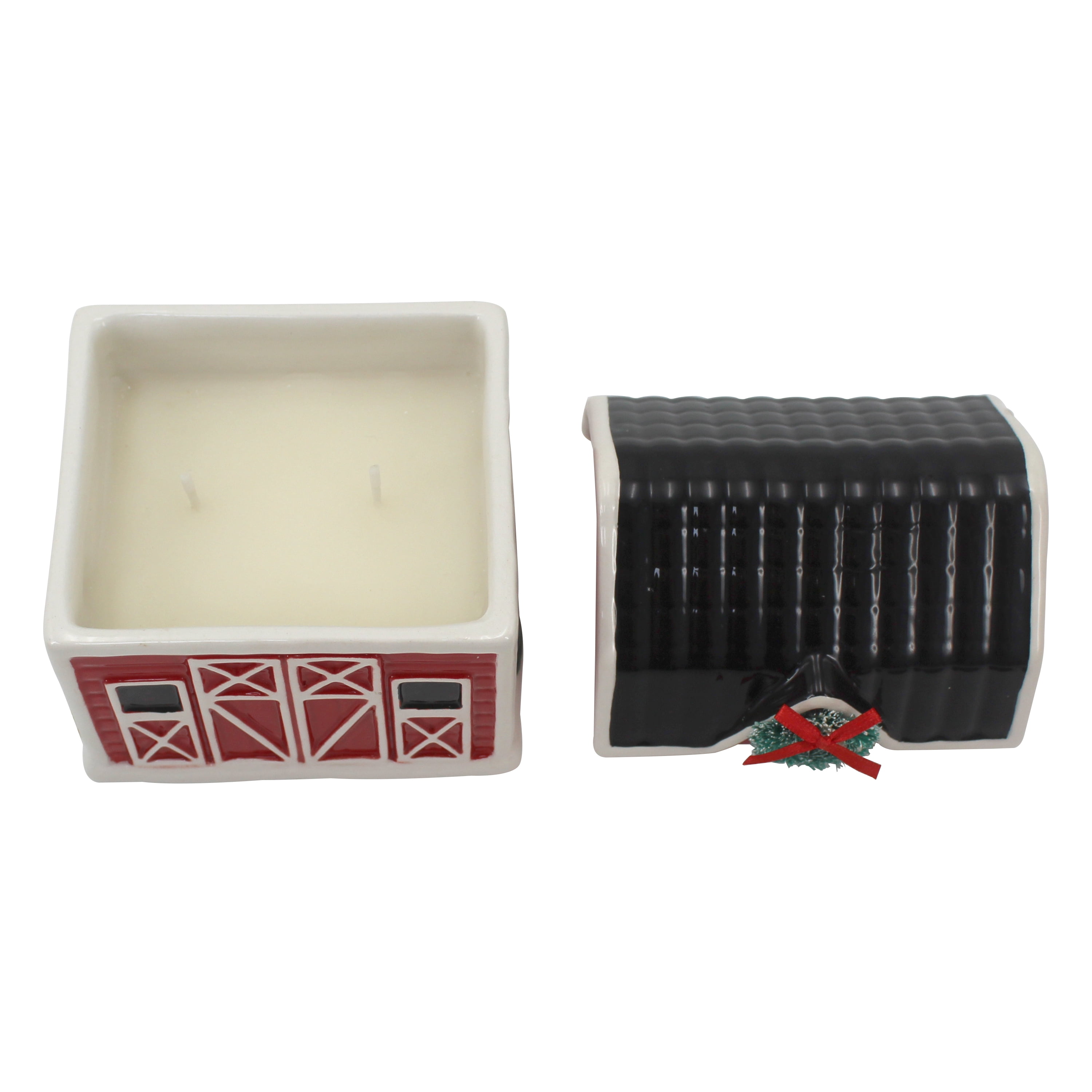 Mainstays 2-Wicks Barn Ceramic Scented Jar Candle, Country Holiday, 7.5oz